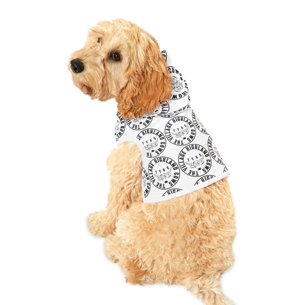 TheVillageHighlandCows Hunde-Kapuzenpullover (schwarzes Logo)