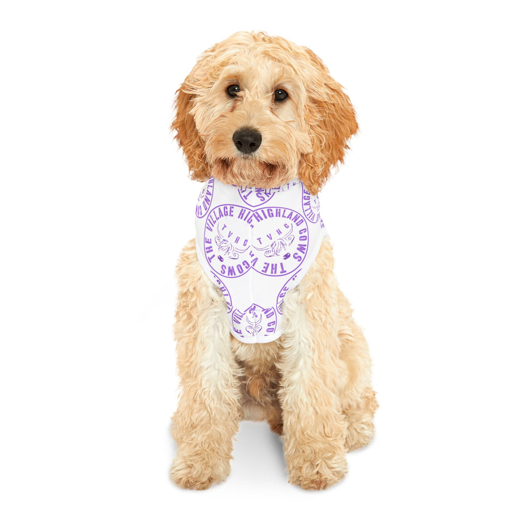 TheVillageHighlandCows Hunde-Kapuzenpullover (lila Logo)