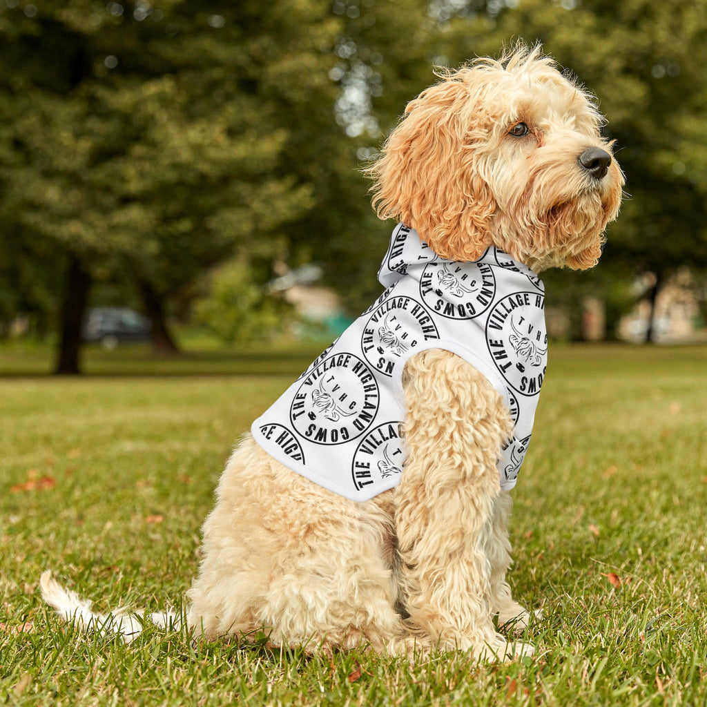TheVillageHighlandCows Hunde-Kapuzenpullover (schwarzes Logo)